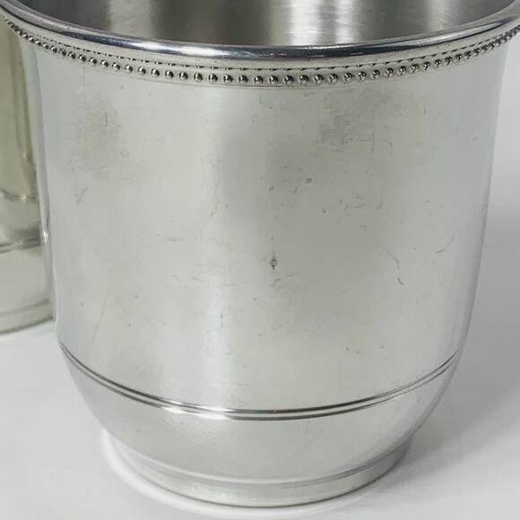 Salisbury Images of America 8 oz Pewter Cup Set of 2 Lincoln Memorial Beaded GUC - Picture 9 of 10